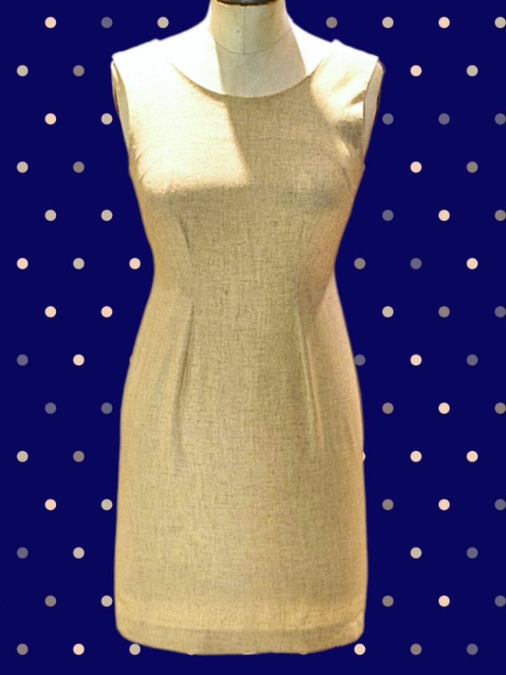 Petite Sophisticate- Casual Women's Dress | Tan Linen Blend | Sleeveless | Sze 0